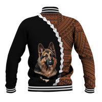 Custom German Shepherd Dog Baseball Jacket With Polynesian Tribal Tattoo LT6 - Wonder Print Shop