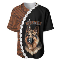 Custom German Shepherd Dog Baseball Jersey With Polynesian Tribal Tattoo LT6 - Wonder Print Shop