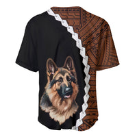 Custom German Shepherd Dog Baseball Jersey With Polynesian Tribal Tattoo LT6 - Wonder Print Shop