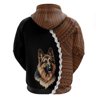 Custom German Shepherd Dog Hoodie With Polynesian Tribal Tattoo LT6 - Wonder Print Shop