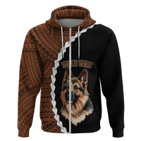 Custom German Shepherd Dog Hoodie With Polynesian Tribal Tattoo LT6 - Wonder Print Shop