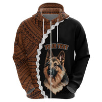 Custom German Shepherd Dog Hoodie With Polynesian Tribal Tattoo LT6 - Wonder Print Shop