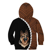 Custom German Shepherd Dog Kid Hoodie With Polynesian Tribal Tattoo LT6 - Wonder Print Shop