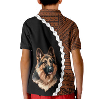 Custom German Shepherd Dog Kid Polo Shirt With Polynesian Tribal Tattoo LT6 - Wonder Print Shop