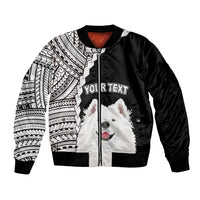 Custom Samoyed Dog Bomber Jacket With Polynesian Tribal Tattoo LT6 - Wonder Print Shop