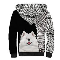Custom Samoyed Dog Sherpa Hoodie With Polynesian Tribal Tattoo LT6 - Wonder Print Shop