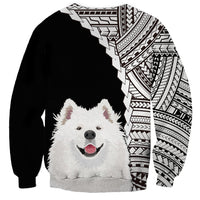 Custom Samoyed Dog Sweatshirt With Polynesian Tribal Tattoo LT6 - Wonder Print Shop
