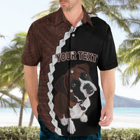 Custom Boxer Dog Hawaiian Shirt With Polynesian Tribal Tattoo LT6 - Wonder Print Shop