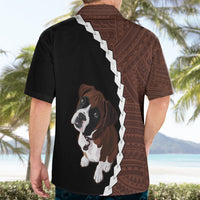 Custom Boxer Dog Hawaiian Shirt With Polynesian Tribal Tattoo LT6 - Wonder Print Shop