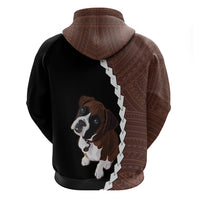 Custom Boxer Dog Hoodie With Polynesian Tribal Tattoo LT6 - Wonder Print Shop