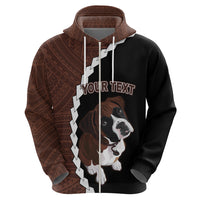 Custom Boxer Dog Hoodie With Polynesian Tribal Tattoo LT6 - Wonder Print Shop