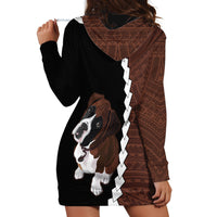 Custom Boxer Dog Hoodie Dress With Polynesian Tribal Tattoo LT6 - Wonder Print Shop