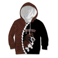 Custom Boxer Dog Kid Hoodie With Polynesian Tribal Tattoo LT6 - Wonder Print Shop