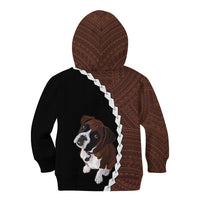 Custom Boxer Dog Kid Hoodie With Polynesian Tribal Tattoo LT6 - Wonder Print Shop