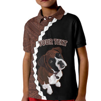 Custom Boxer Dog Kid Polo Shirt With Polynesian Tribal Tattoo LT6 - Wonder Print Shop