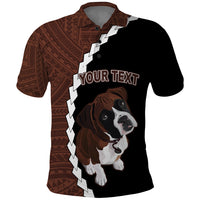 Custom Boxer Dog Polo Shirt With Polynesian Tribal Tattoo LT6 - Wonder Print Shop