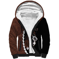 Custom Boxer Dog Sherpa Hoodie With Polynesian Tribal Tattoo LT6 - Wonder Print Shop