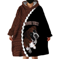 Custom Boxer Dog Wearable Blanket Hoodie With Polynesian Tribal Tattoo LT6 - Wonder Print Shop