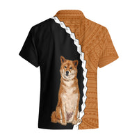 Custom Shiba Inu Dog Hawaiian Shirt With Polynesian Tribal Tattoo LT6 - Wonder Print Shop