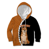 Custom Shiba Inu Dog Kid Hoodie With Polynesian Tribal Tattoo LT6 - Wonder Print Shop