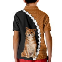 Custom Shiba Inu Dog Kid Polo Shirt With Polynesian Tribal Tattoo LT6 - Wonder Print Shop