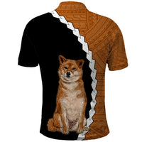 Custom Shiba Inu Dog Polo Shirt With Polynesian Tribal Tattoo LT6 - Wonder Print Shop