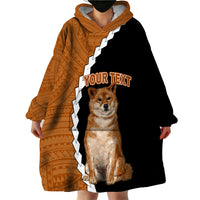 Custom Shiba Inu Dog Wearable Blanket Hoodie With Polynesian Tribal Tattoo LT6 - Wonder Print Shop