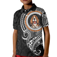 Polynesian Basset Hound Dog Kid Polo Shirt Dog In My Heart LT6 - Wonder Print Shop