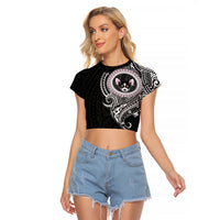 Polynesian Chihuahua Dog Raglan Cropped T Shirt Dog In My Heart LT6 - Wonder Print Shop