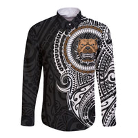 Polynesian Pitbull Dog Long Sleeve Button Shirt Dog In My Heart LT6 - Wonder Print Shop