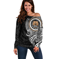 Polynesian Pitbull Dog Off Shoulder Sweater Dog In My Heart LT6 - Wonder Print Shop