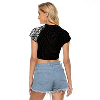 Polynesian Pitbull Dog Raglan Cropped T Shirt Dog In My Heart LT6 - Wonder Print Shop