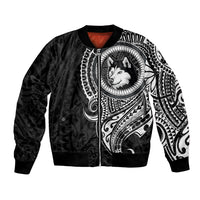 Polynesian Husky Dog Bomber Jacket Dog In My Heart LT6 - Wonder Print Shop