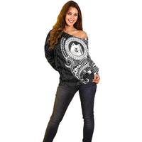 Polynesian Samoyed Dog Off Shoulder Sweater Dog In My Heart LT6 - Wonder Print Shop