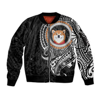 Polynesian Shiba Inu Dog Sleeve Zip Bomber Jacket Dog In My Heart LT6 - Wonder Print Shop