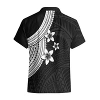 Polynesian Hawaiian Shirt With Plumeria Flower White LT6 - Wonder Print Shop