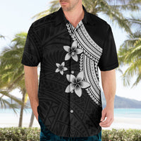 Polynesian Hawaiian Shirt With Plumeria Flower White LT6 - Wonder Print Shop