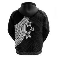 Polynesian Hoodie With Plumeria Flower White LT6 - Wonder Print Shop