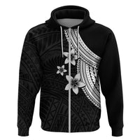 Polynesian Hoodie With Plumeria Flower White LT6 - Wonder Print Shop