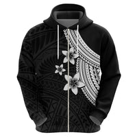 Polynesian Hoodie With Plumeria Flower White LT6 - Wonder Print Shop