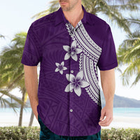 Polynesian Hawaiian Shirt With Plumeria Flower Purple LT6 - Wonder Print Shop