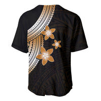 Polynesian Baseball Jersey With Plumeria Flower Gold LT6 - Wonder Print Shop