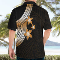 Polynesian Hawaiian Shirt With Plumeria Flower Gold LT6 - Wonder Print Shop