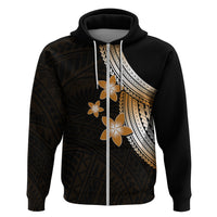 Polynesian Hoodie With Plumeria Flower Gold LT6 - Wonder Print Shop