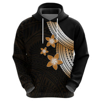 Polynesian Hoodie With Plumeria Flower Gold LT6 - Wonder Print Shop