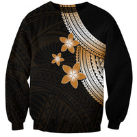 Polynesian Sweatshirt With Plumeria Flower Gold LT6 - Wonder Print Shop