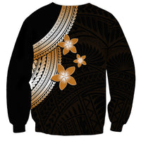 Polynesian Sweatshirt With Plumeria Flower Gold LT6 - Wonder Print Shop