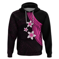 Polynesian Hoodie With Plumeria Flower Pink LT6 - Wonder Print Shop