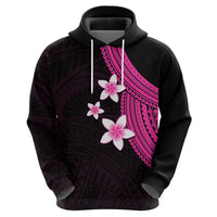 Polynesian Hoodie With Plumeria Flower Pink LT6 - Wonder Print Shop