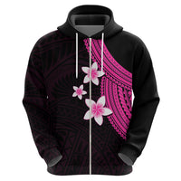 Polynesian Hoodie With Plumeria Flower Pink LT6 - Wonder Print Shop
